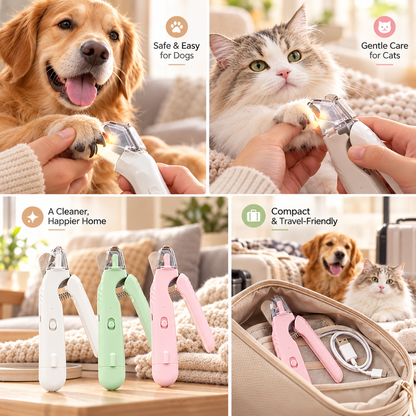 🐾 Limited-time 50% off — Rechargeable 2-in-1 LED pet nail clipper & grinder