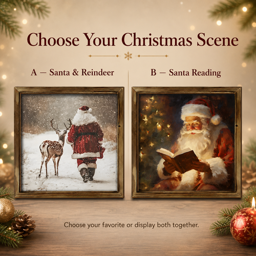 🔥Limited time 50% OFF——3D Vintage Christmas Santa Framed Wall Art