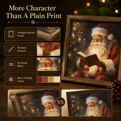 🔥Limited time 50% OFF——3D Vintage Christmas Santa Framed Wall Art