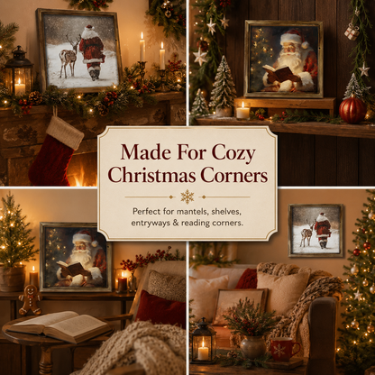 🔥Limited time 50% OFF——3D Vintage Christmas Santa Framed Wall Art