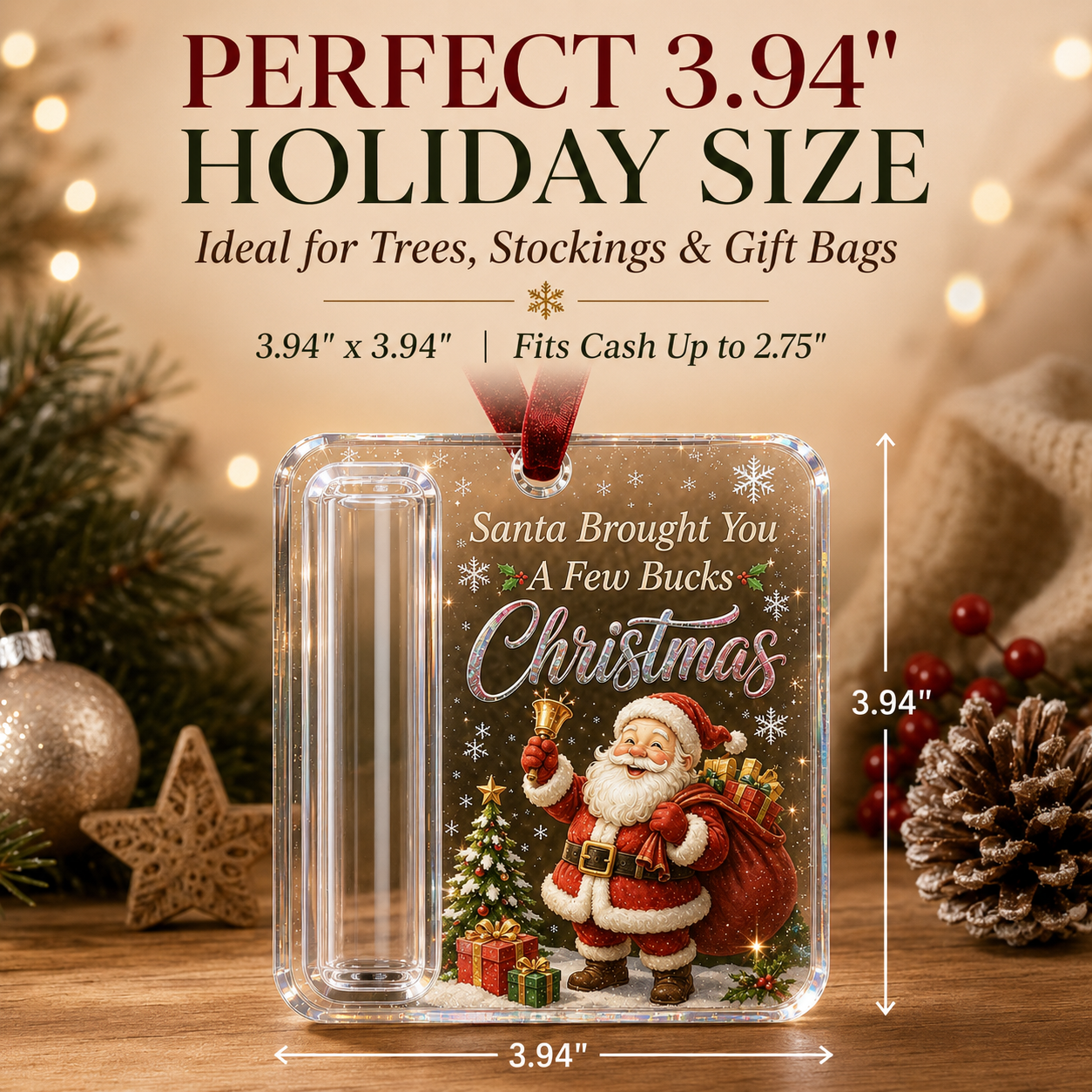 🔥Limited time 50% OFF — Clear Christmas Cash Holder Ornament