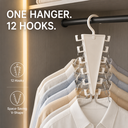 🔥Limited time 50% OFF——12-Hook V-Shaped Closet Organizer Hanger