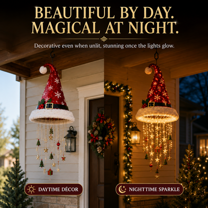 🔥Christmas Sale 49%🎄Lighted Santa Hat Hanging Chandelier