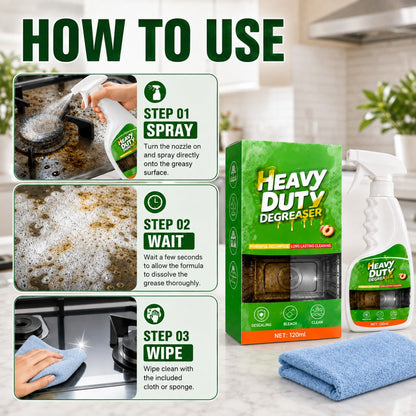 Easy three step spray wait and wipe cleaning method