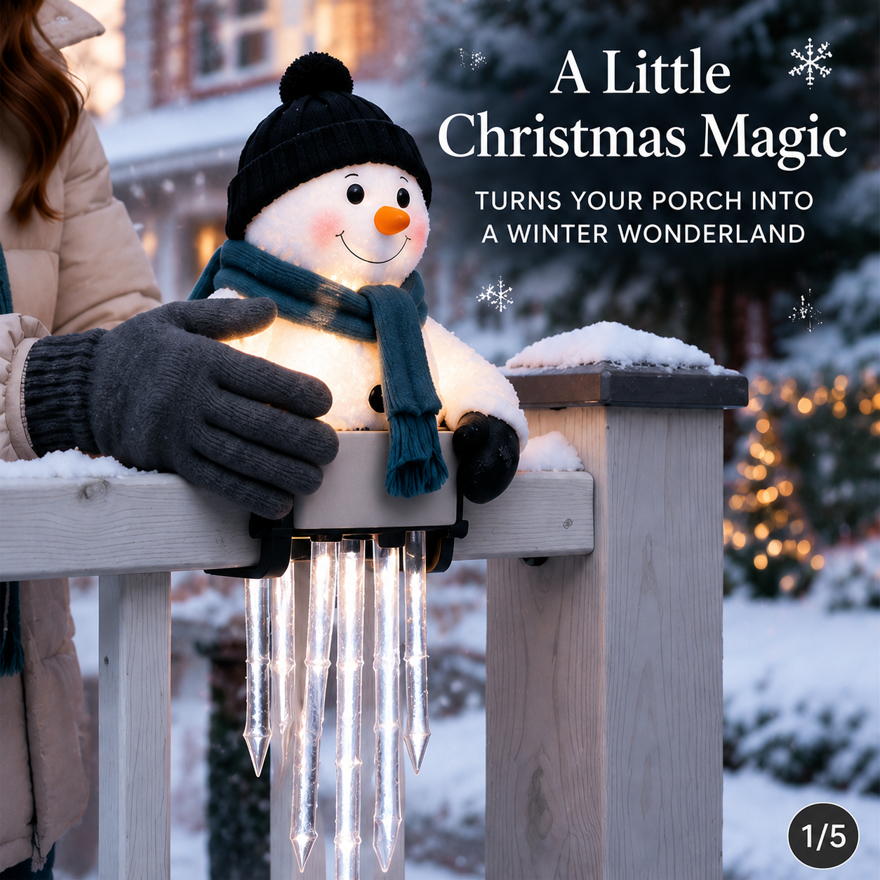 ⛄ Today 49% OFF - WinterGlow Snowman Icicle Light Decor