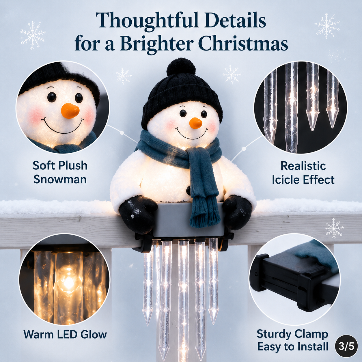 ⛄ Today 49% OFF - WinterGlow Snowman Icicle Light Decor