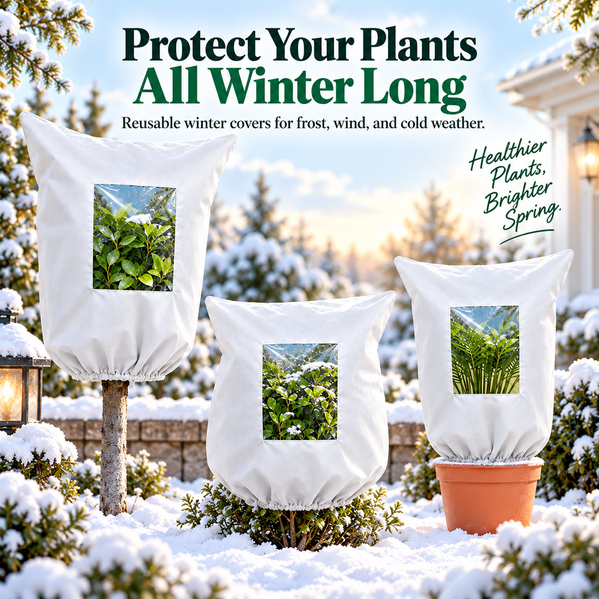 🔥Plant Covers Freeze Protection - 2 Pack Winter Frost Tree Plant Shrub Cloth