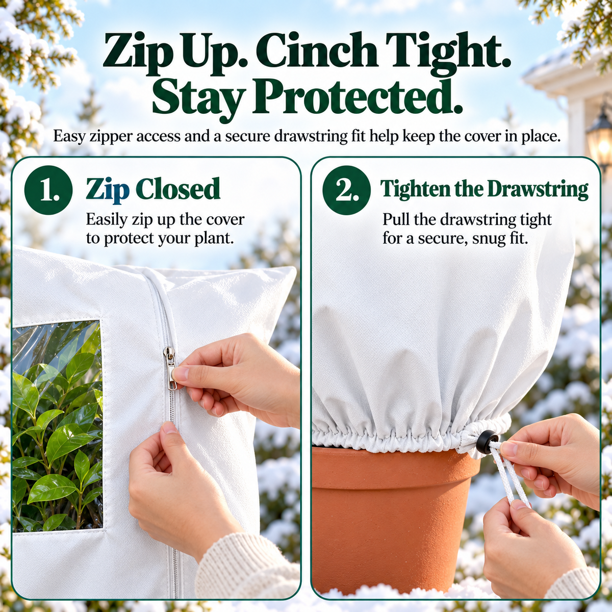 🔥Plant Covers Freeze Protection - 2 Pack Winter Frost Tree Plant Shrub Cloth