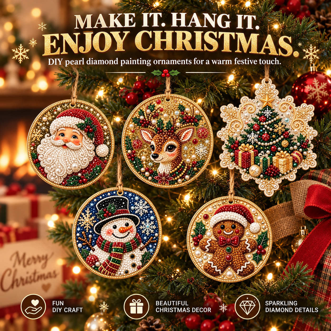 🔥Christmas Sale 49% OFF🎄Christmas DIY Diamond Painting Ornaments Kit