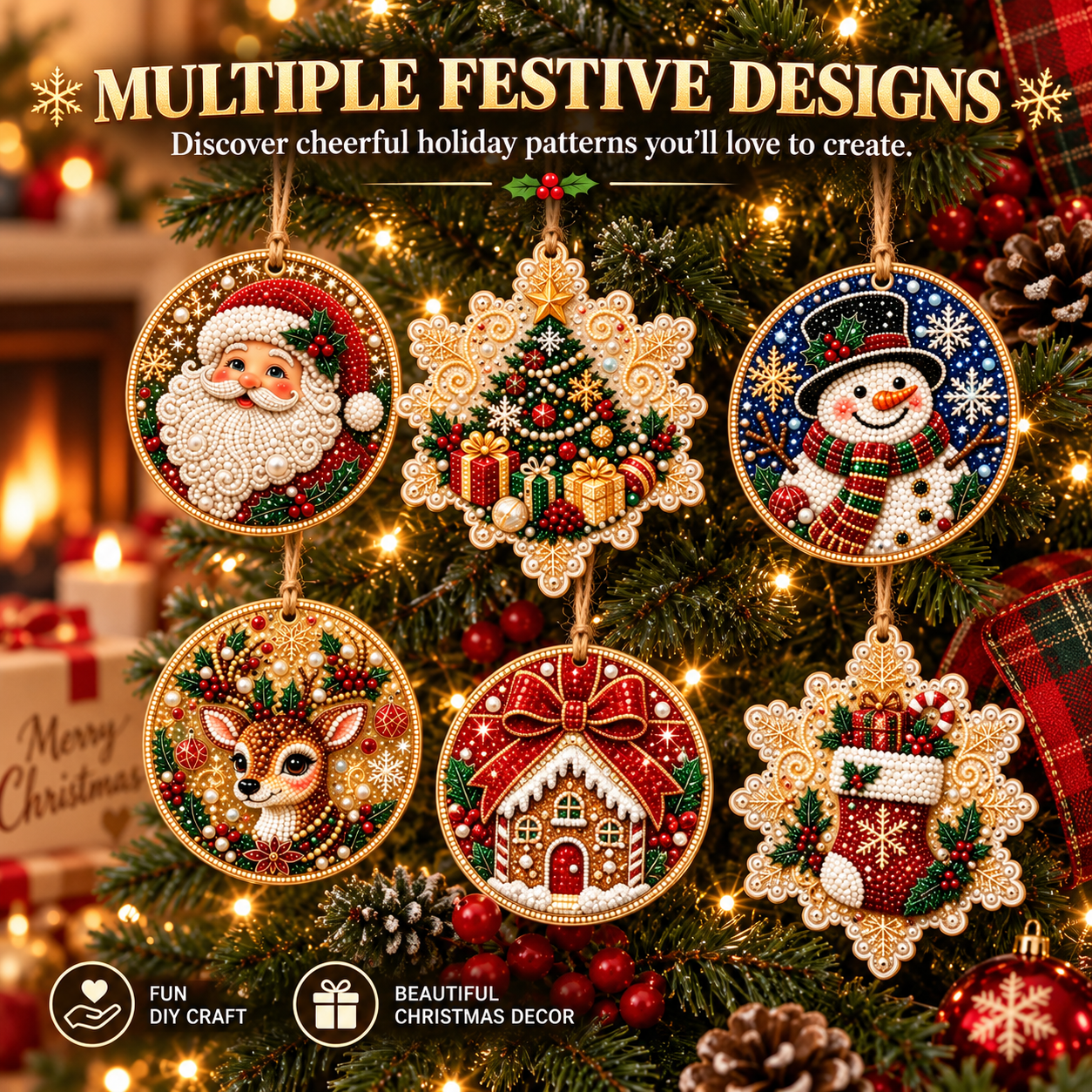 🔥Christmas Sale 49% OFF🎄Christmas DIY Diamond Painting Ornaments Kit