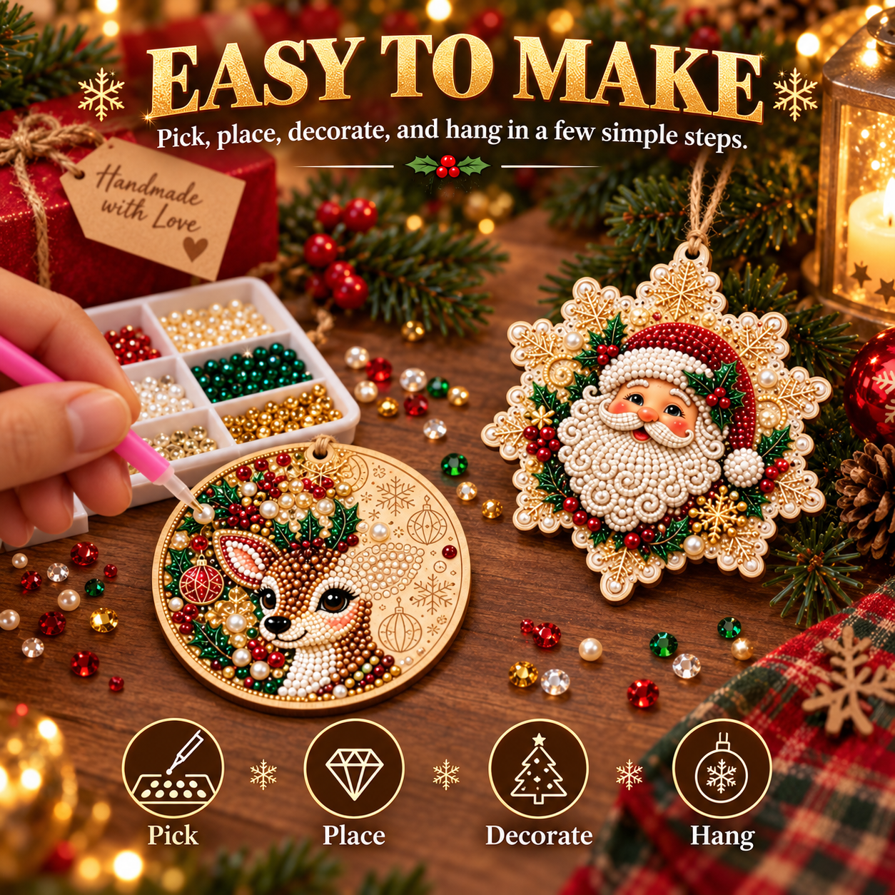 🔥Christmas Sale 49% OFF🎄Christmas DIY Diamond Painting Ornaments Kit