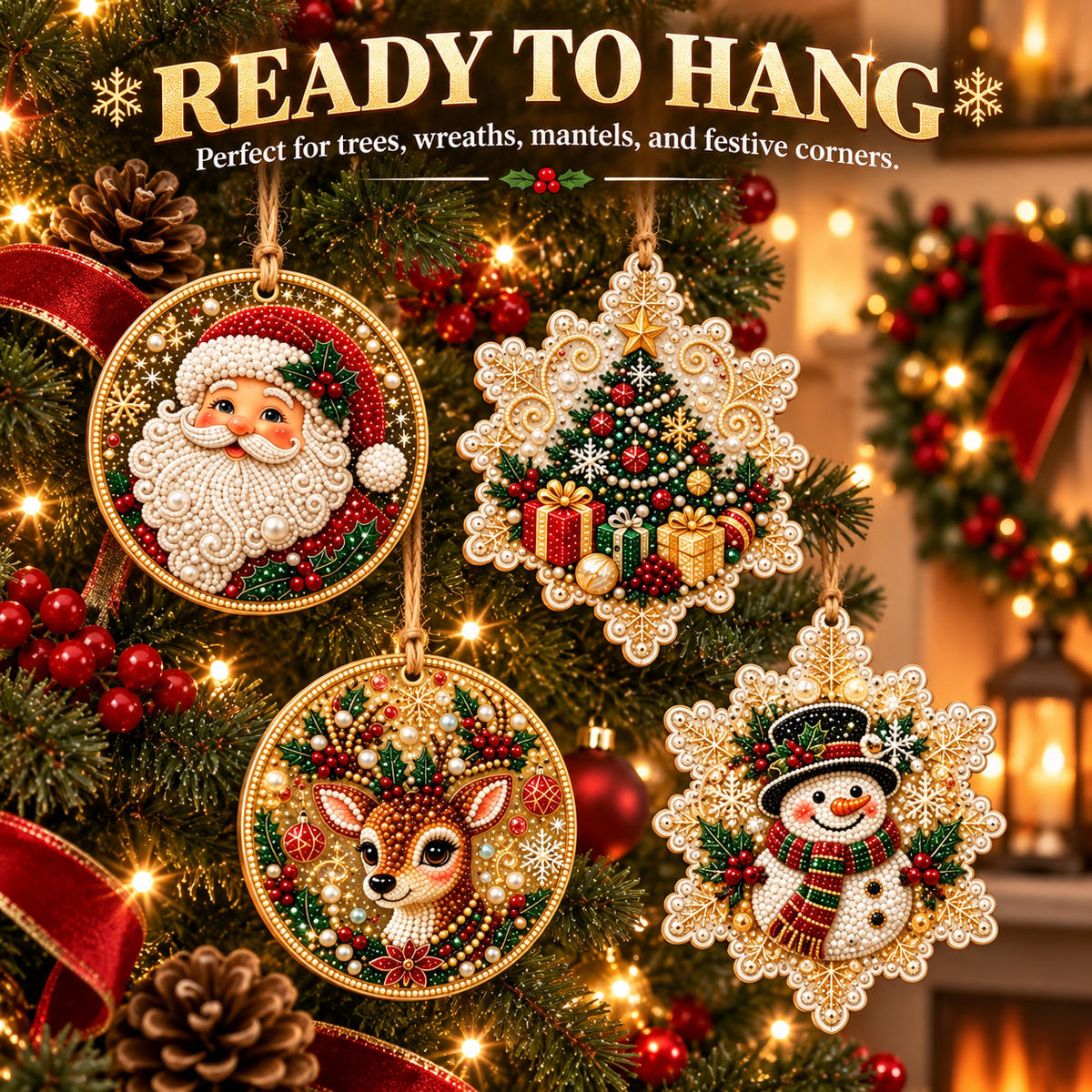 🔥Christmas Sale 49% OFF🎄Christmas DIY Diamond Painting Ornaments Kit