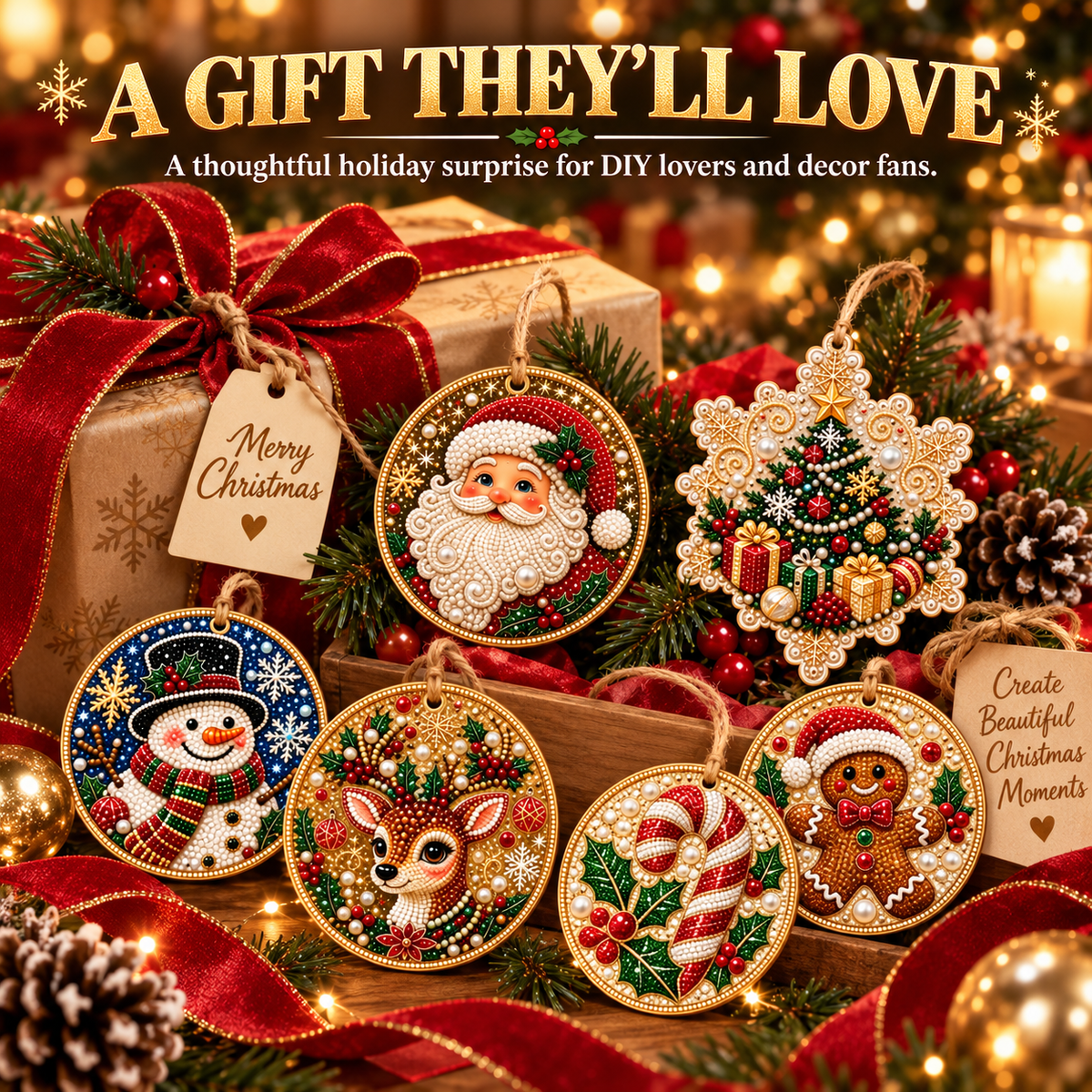 🔥Christmas Sale 49% OFF🎄Christmas DIY Diamond Painting Ornaments Kit