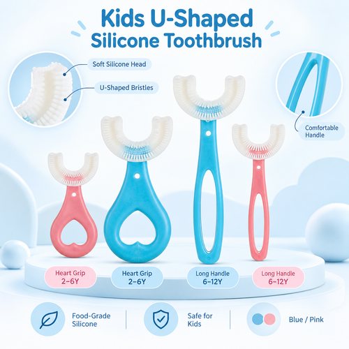 🔥 Limited-time 50% off — Kids u-shaped silicone toothbrush