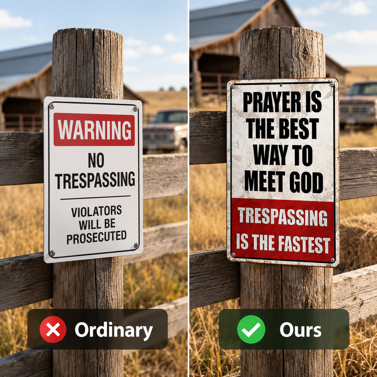 🙏 Limited-time 50% off — Funny vintage no trespassing tin sign