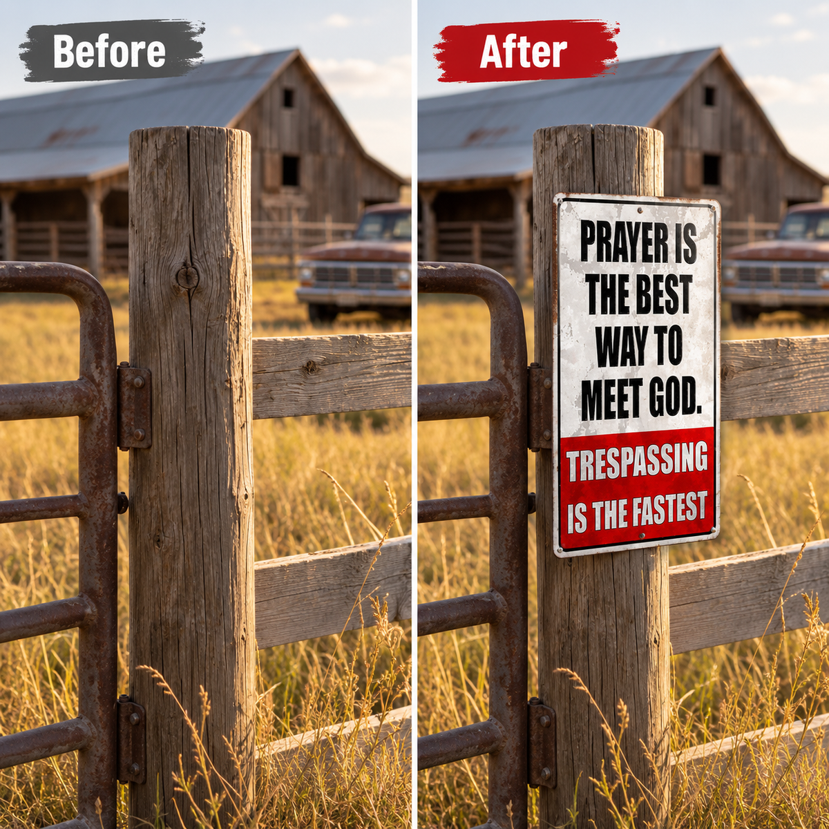 🙏 Limited-time 50% off — Funny vintage no trespassing tin sign