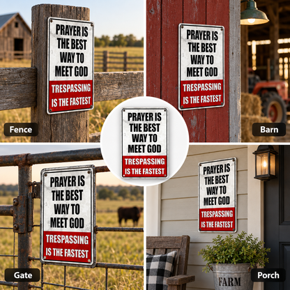 🙏 Limited-time 50% off — Funny vintage no trespassing tin sign
