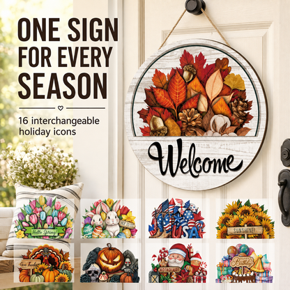 🔥 LIMITED-TIME 50% OFF — 16 Pcs Interchangeable Welcome Sign for Front Door