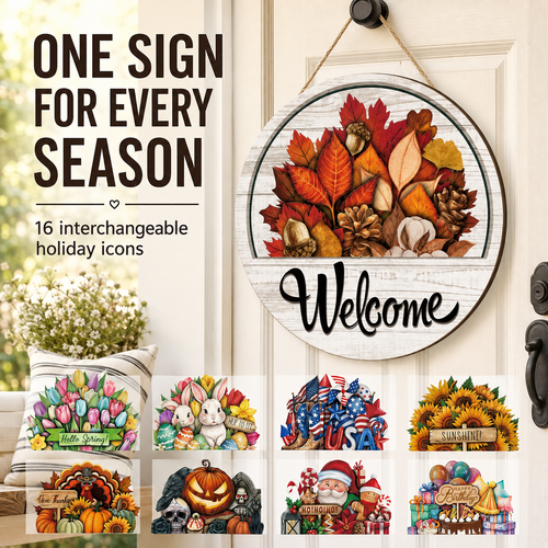 🔥 LIMITED-TIME 50% OFF — 16 Pcs Interchangeable Welcome Sign for Front Door