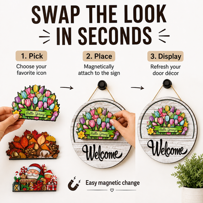🔥 LIMITED-TIME 50% OFF — 16 Pcs Interchangeable Welcome Sign for Front Door
