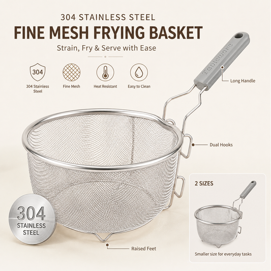 🔥 Limited-time 50% off – 304 stainless steel frying strainer basket