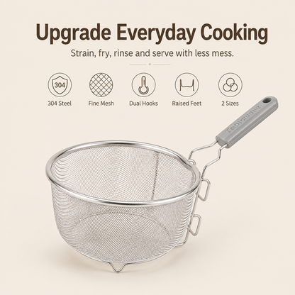 🔥 Limited-time 50% off – 304 stainless steel frying strainer basket