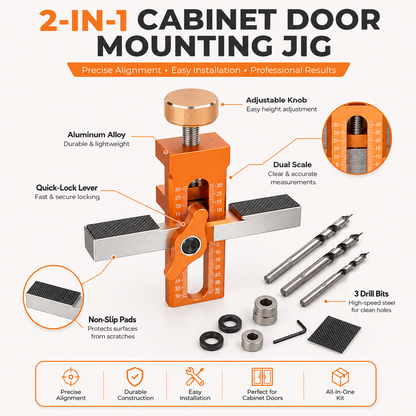 🔥 Limited-time 50% off – 2-in-1 cabinet door mounting jig