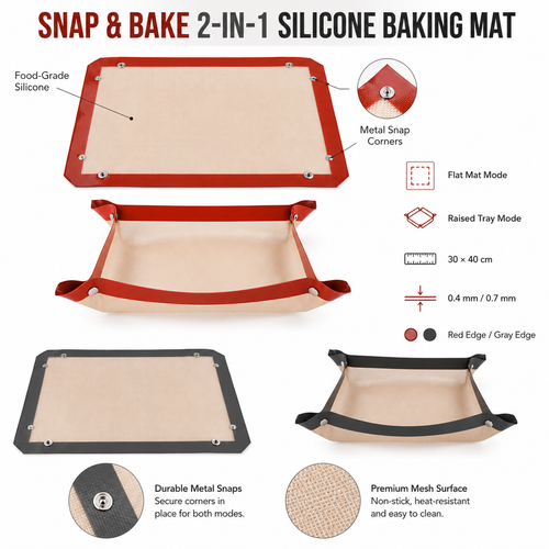 🔥 Limited time 50% off – Snap & bake 2-in-1 silicone baking mat
