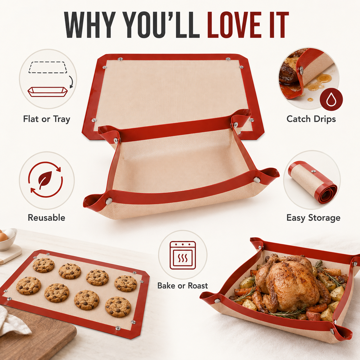 🔥 Limited time 50% off – Snap & bake 2-in-1 silicone baking mat