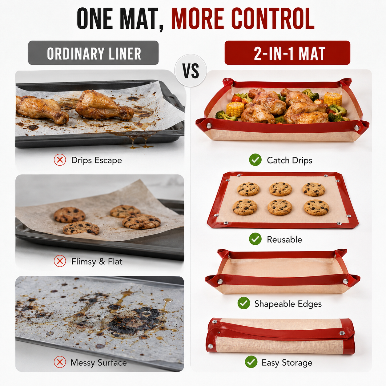 🔥 Limited time 50% off – Snap & bake 2-in-1 silicone baking mat