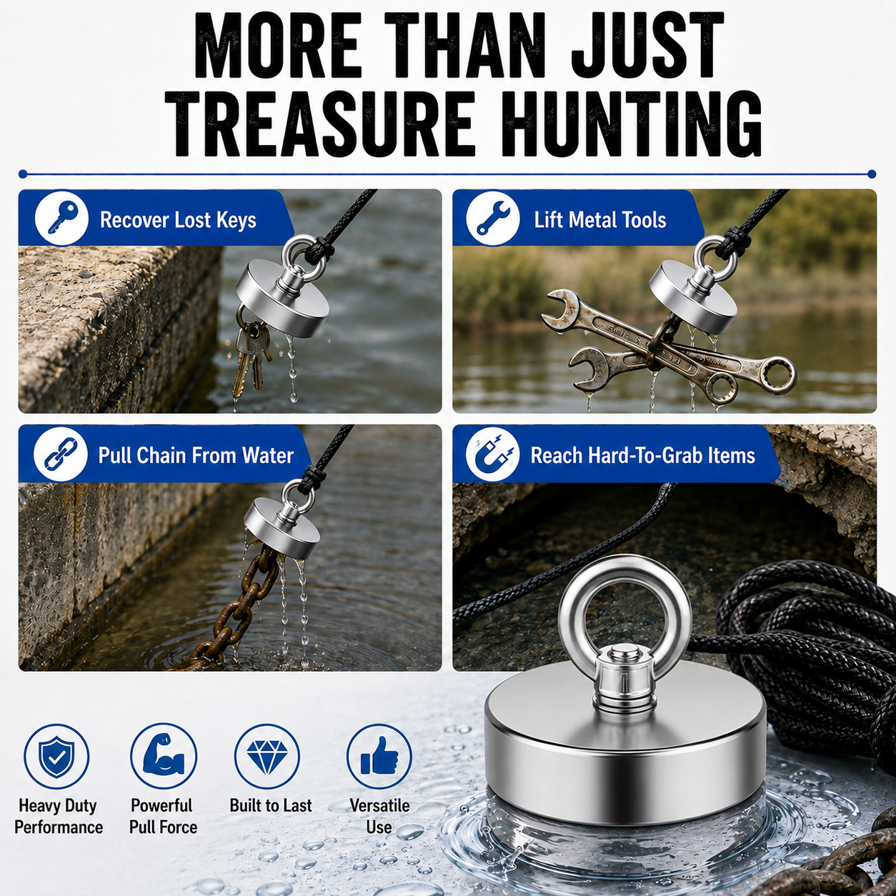Fishing Magnet – 260LBS Super Strong Neodymium Magnet 🧲