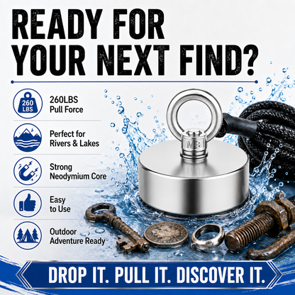 Fishing Magnet – 260LBS Super Strong Neodymium Magnet 🧲