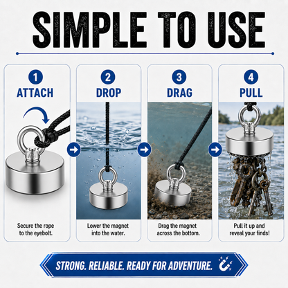 Fishing Magnet – 260LBS Super Strong Neodymium Magnet 🧲