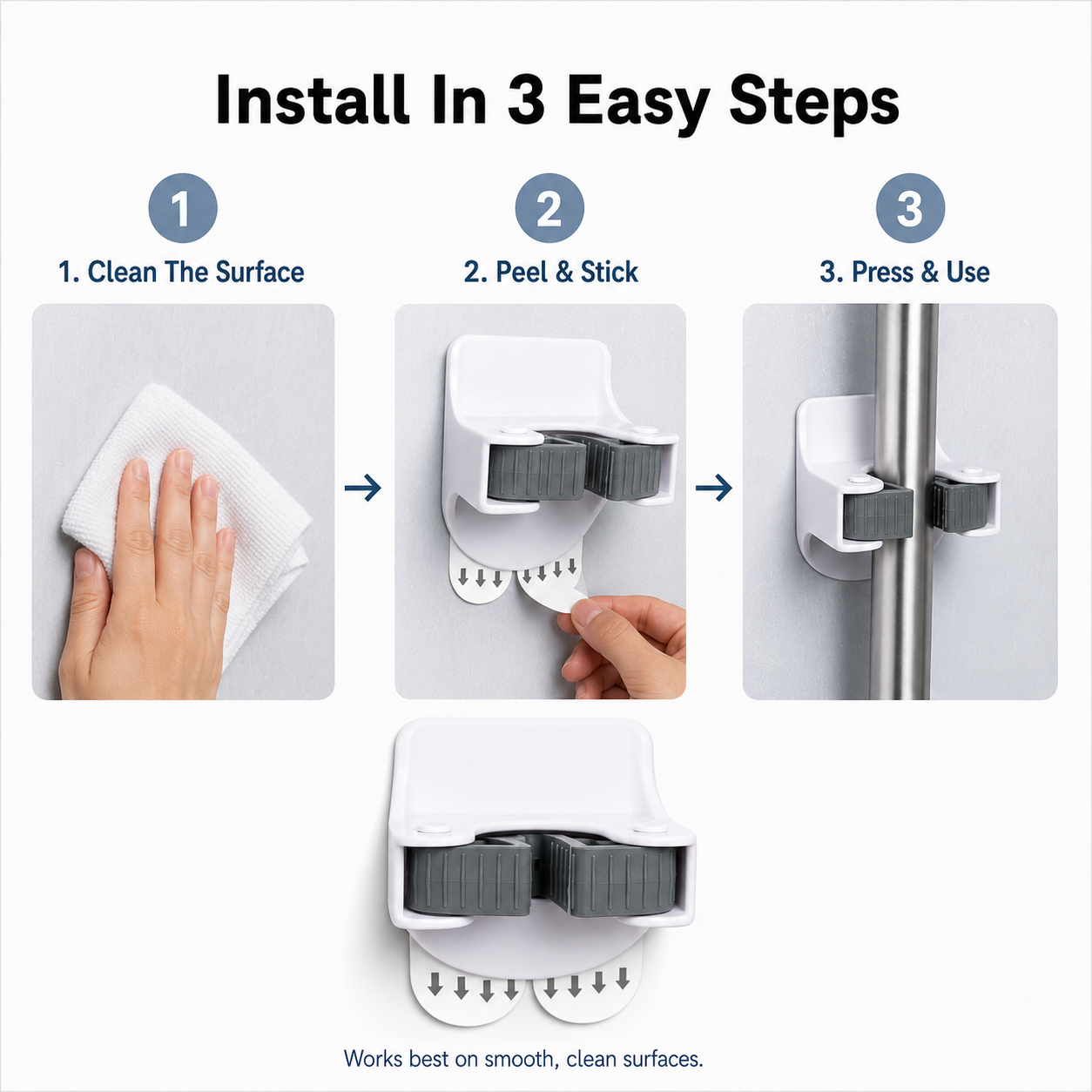 🔥 50% Off Limited Time - No Drill Wall Mounted Broom Holder