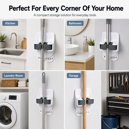 🔥 50% Off Limited Time - No Drill Wall Mounted Broom Holder