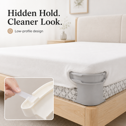 🔥 50% Off Limited Time——Invisible Bed Sheet Gripper Set – Mattress Sheet Holder &amp; Fitted Sheet Fixer