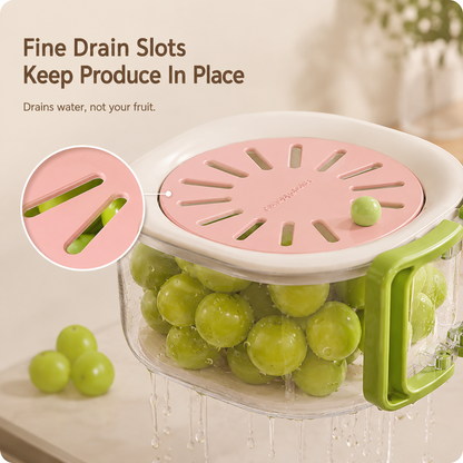🔥 50% Off Limited Time ——Multi-Function Fruit & Vegetable Wash & Drain Box 🍇 WASH. DRAIN. STORE — ALL IN ONE.