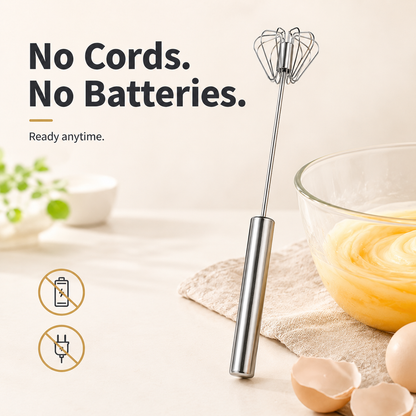 🔥 50% Off Limited Time ——Stainless Steel Semi-Automatic Push Whisk – Handheld Rotary Egg Beater