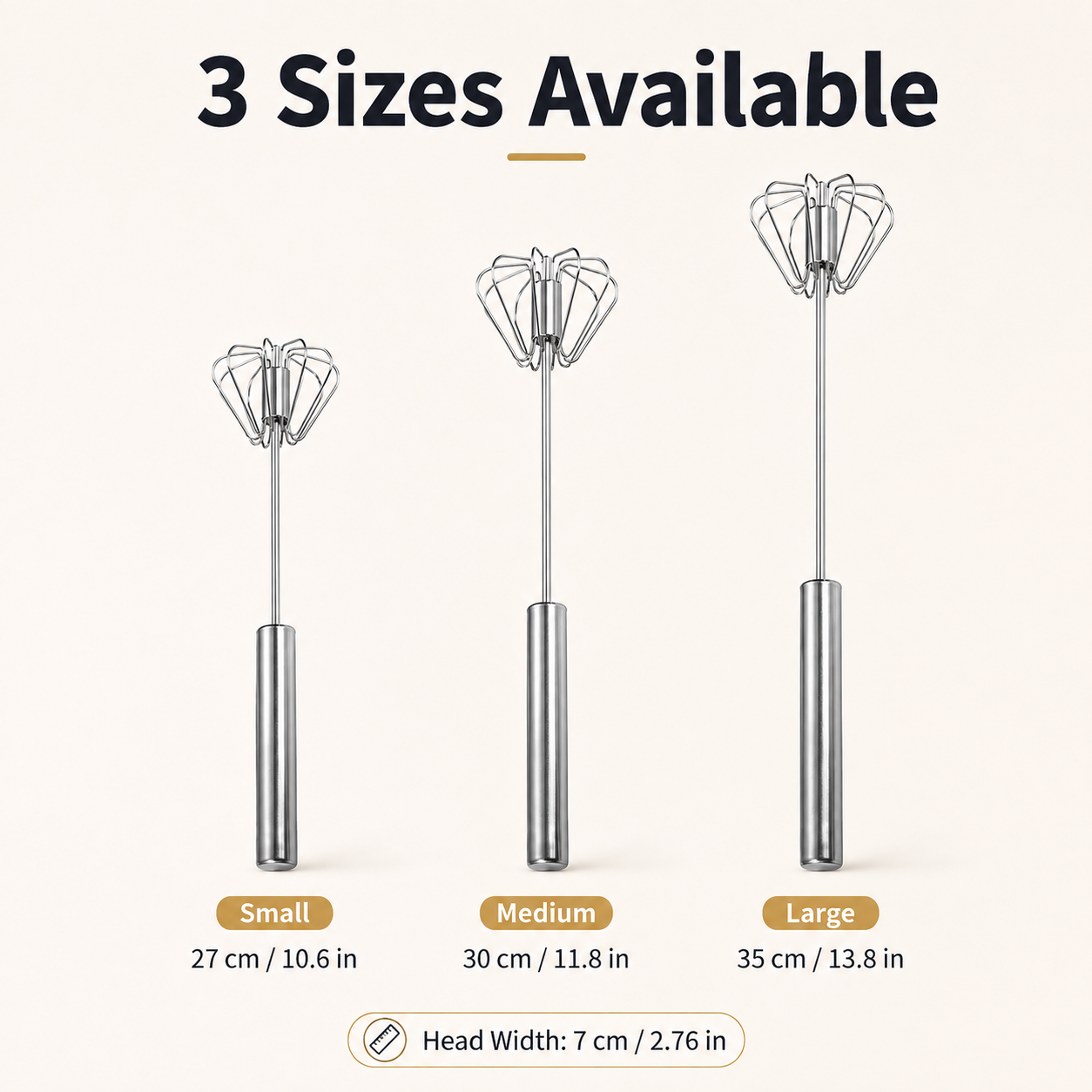 🔥 50% Off Limited Time ——Stainless Steel Semi-Automatic Push Whisk – Handheld Rotary Egg Beater