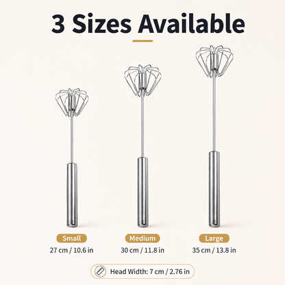 🔥 50% Off Limited Time ——Stainless Steel Semi-Automatic Push Whisk – Handheld Rotary Egg Beater