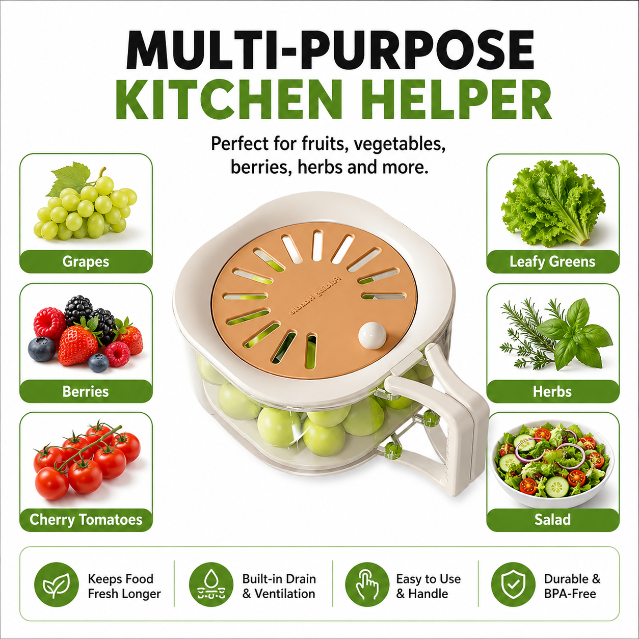 Multi purpose fruit vegetable washing bowl