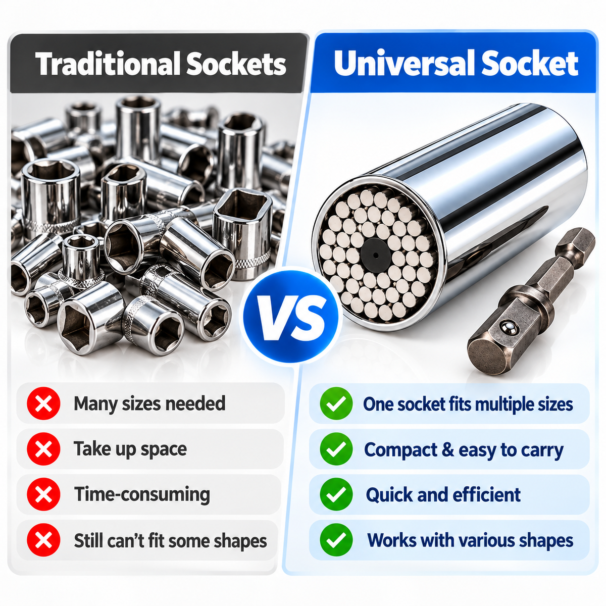 🔧 Limited-time 50% off — Universal socket wrench set