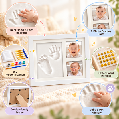 Baby handprint & footprint keepsake frame