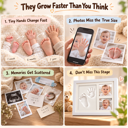 Baby handprint & footprint keepsake frame