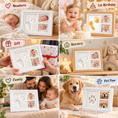 Baby handprint & footprint keepsake frame