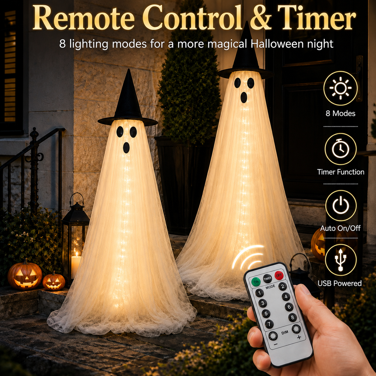 5FT Light-Up Halloween Ghosts
