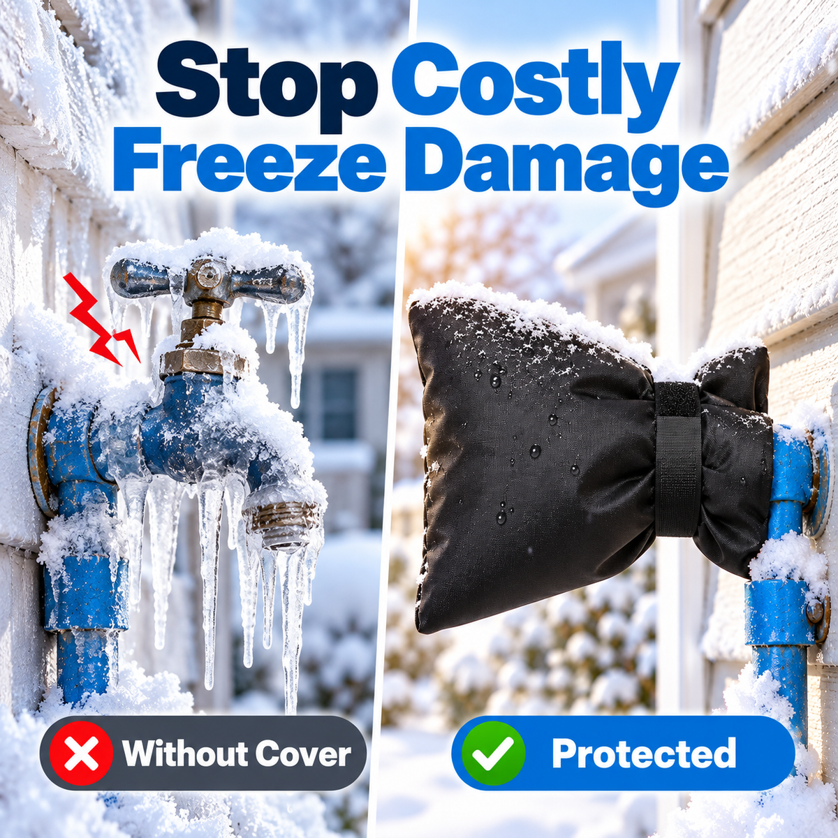 ❄️ Outdoor Faucet Covers for Winter – Insulated Spigot Protectors