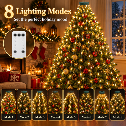 🎄 LED Christmas Tree Lights – 8-Mode Cascading Firefly String Lights (80 in)