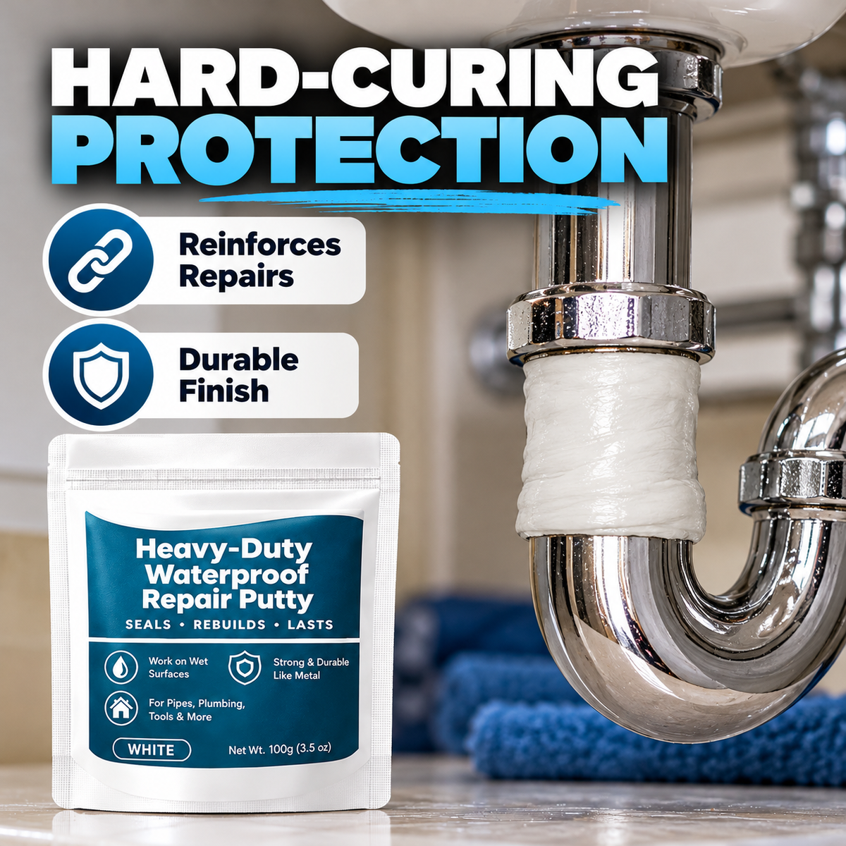 🔧 Heavy-Duty Waterproof Repair Putty – Strong Pipe Leak Repair & Multi-Purpose Fixing Compound
