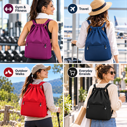 🎒 Lightweight Foldable Drawstring Backpack